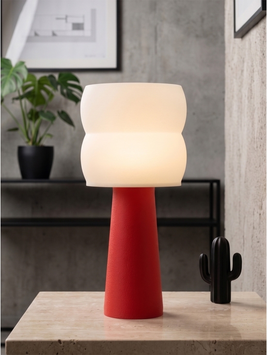 Stella – Lampe à poser granit rouge, large