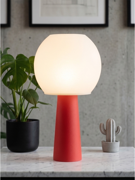 Clarisse – Lampe à poser granit rouge, large
