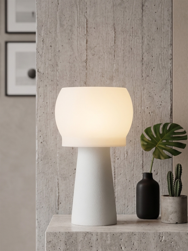 Clemence – Lampe à poser granit grise, médium