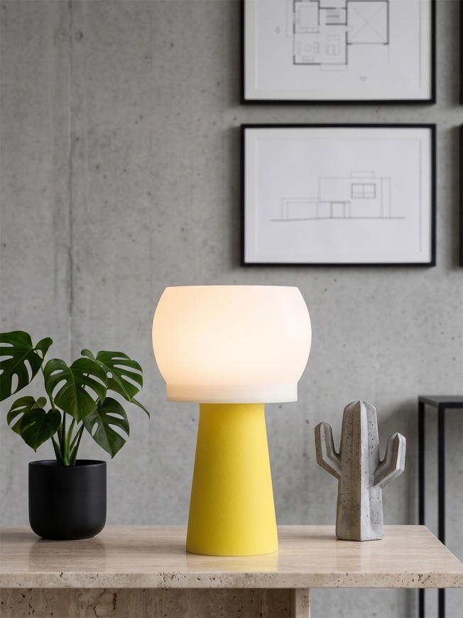 Clemence – Lampe à poser granit jaune, médium