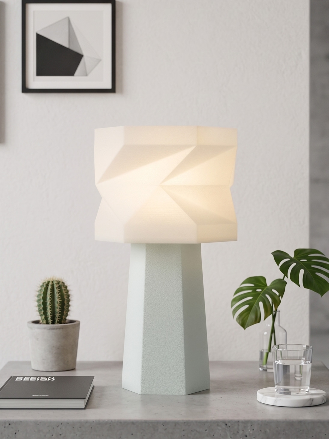 Elise – Lampe à poser granit grise, médium