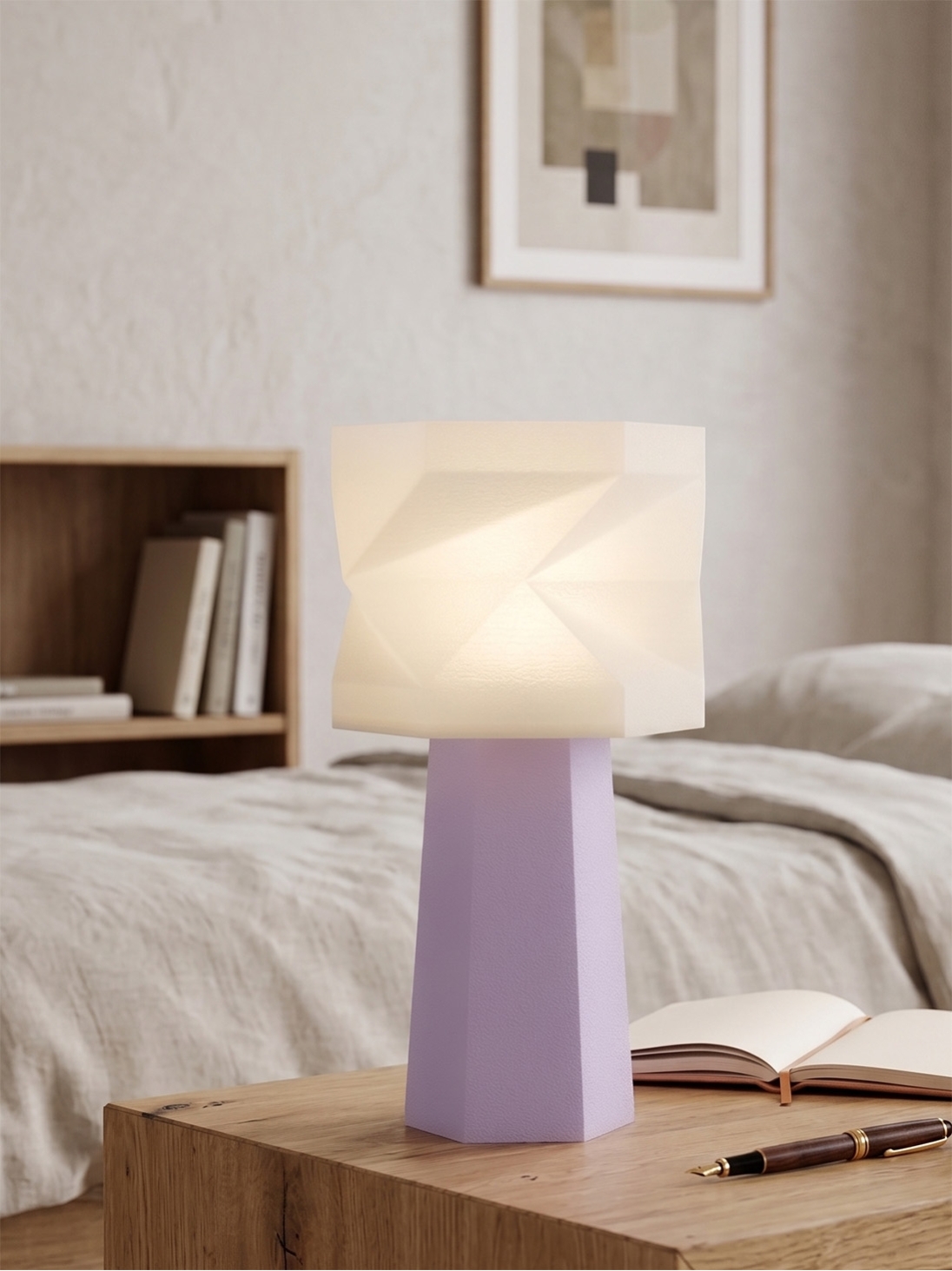 Elise – Lampe à poser pastel lilas, médium