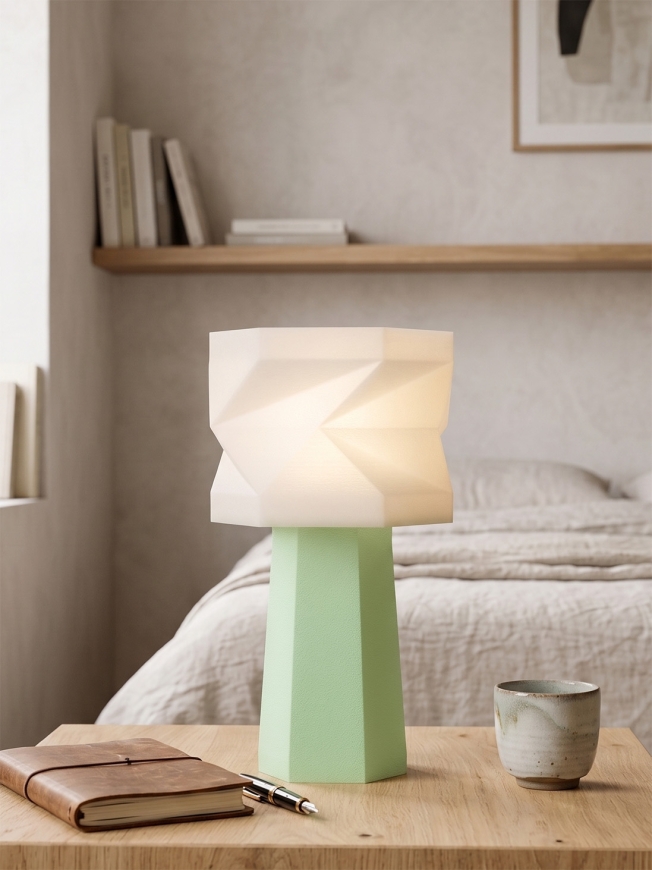 Elise – Lampe à poser pastel verte, médium