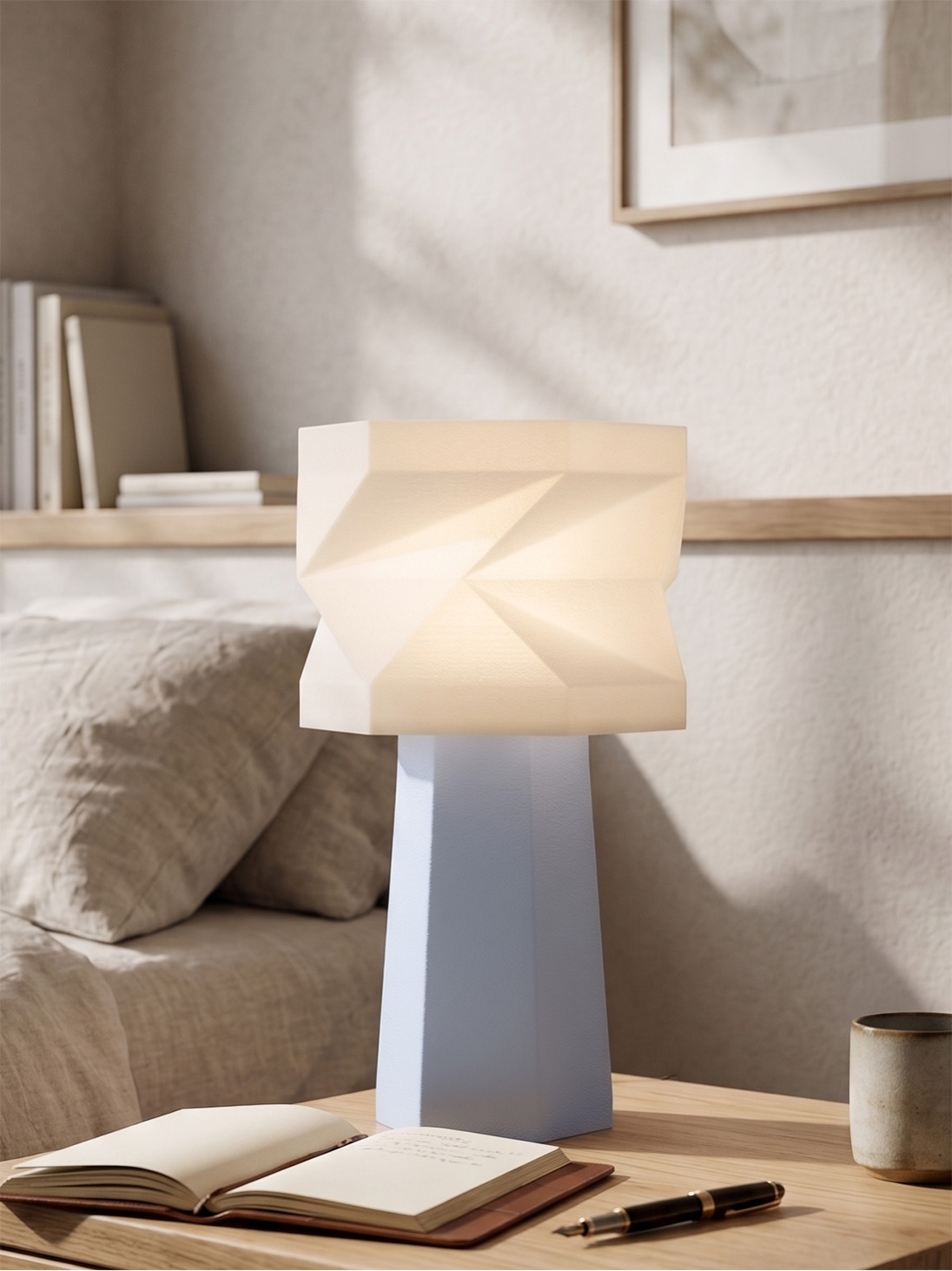 Elise – Lampe à poser pastel bleu, médium