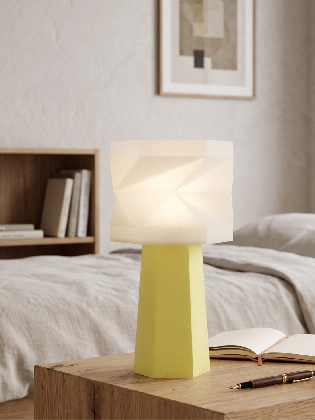 Elise – Lampe à poser pastel jaune, médium
