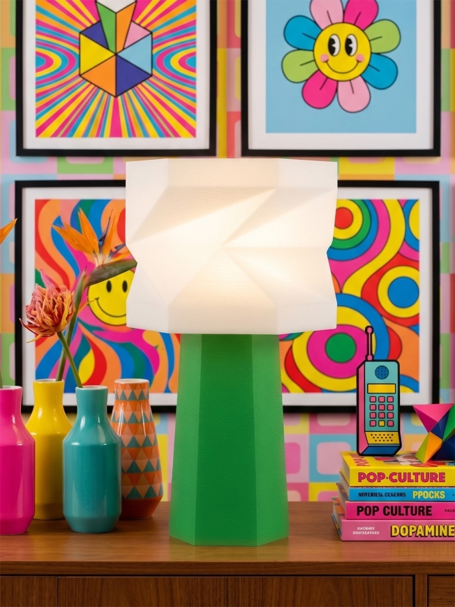 Elise – Lampe à poser pop verte, médium