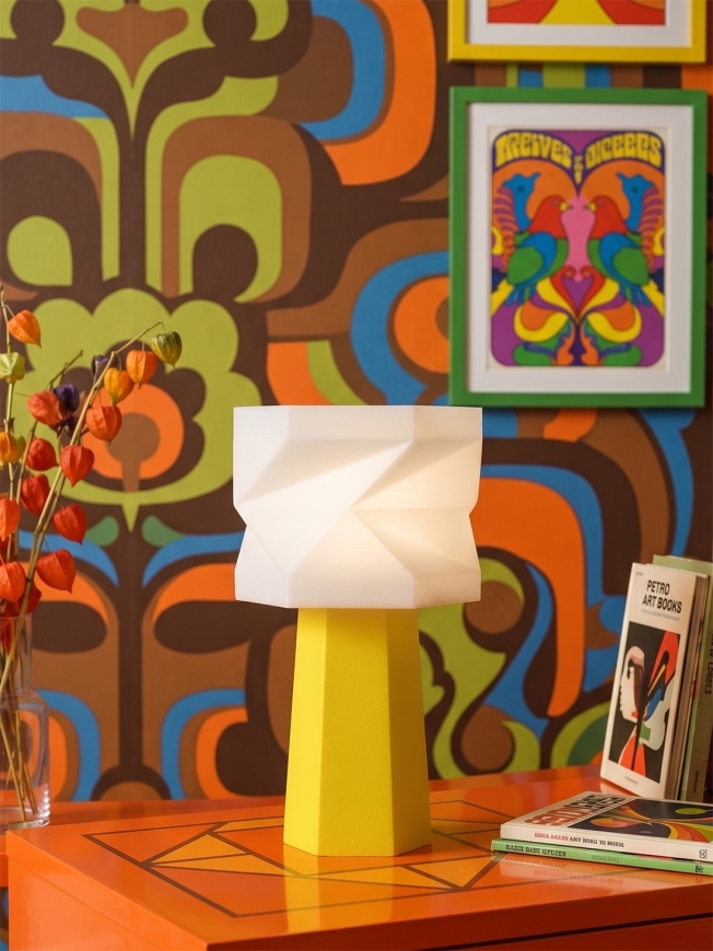 Elise – Lampe à poser pop jaune , médium
