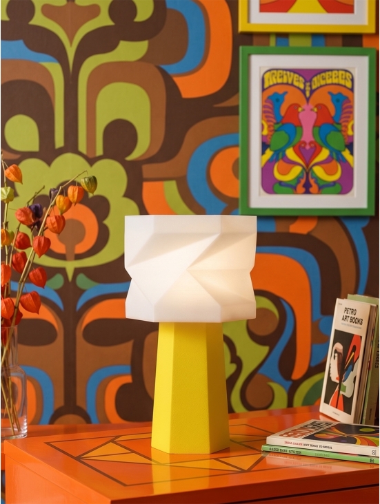 Elise – Lampe à poser pop jaune , médium