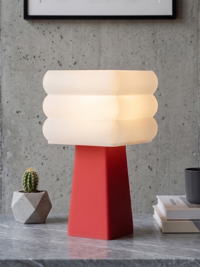 Isabelle – Lampe à poser granit rouge, médium
