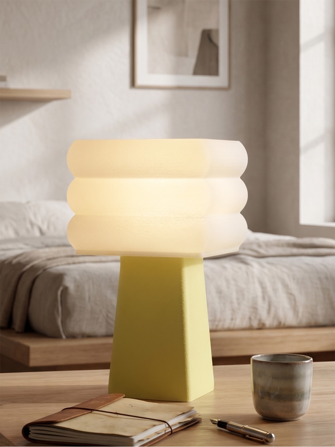 Isabelle – Lampe à poser pastel jaune, médium
