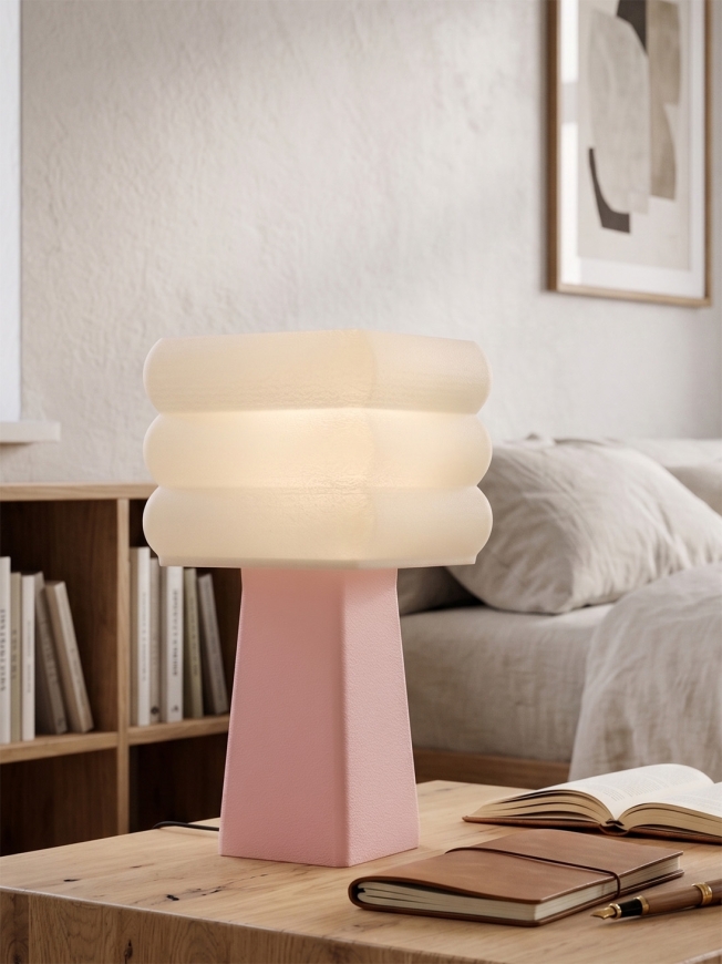 Isabelle – Lampe à poser pastel rose, médium