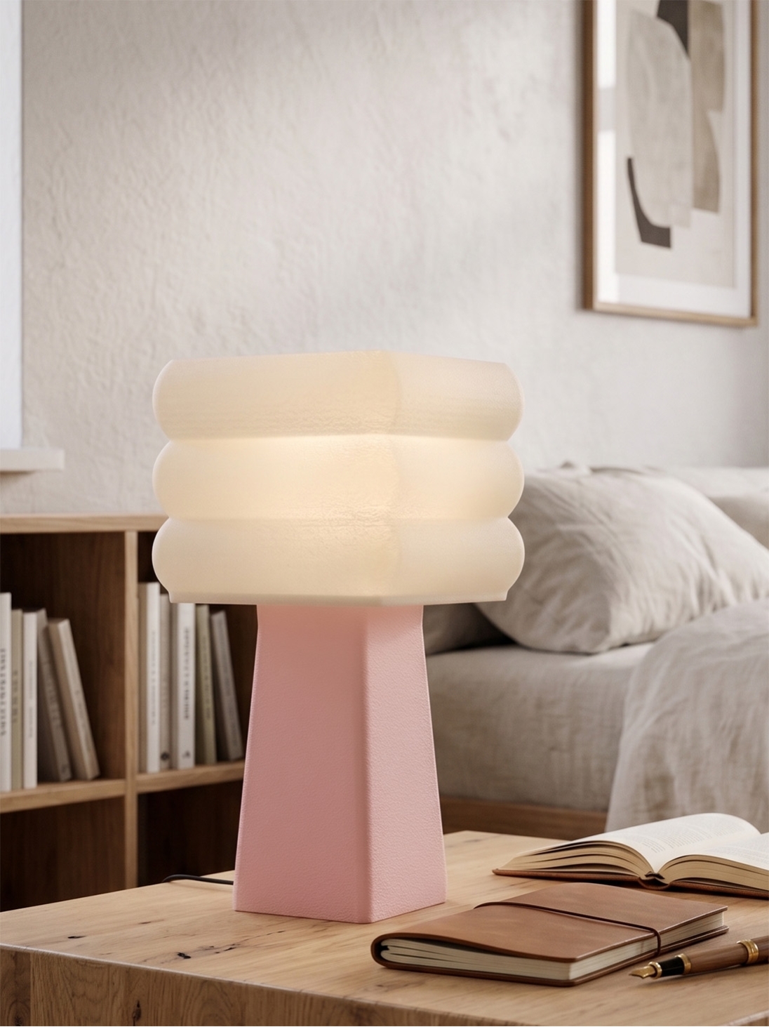 Isabelle – Lampe à poser pastel rose, médium