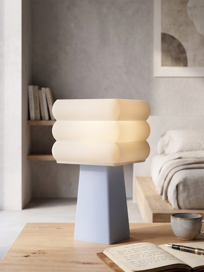 Isabelle – Lampe à poser pastel bleu, médium