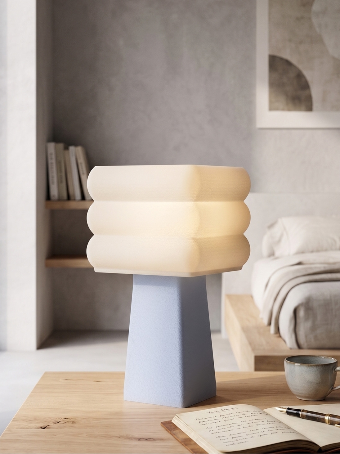 Isabelle – Lampe à poser pastel bleu, médium