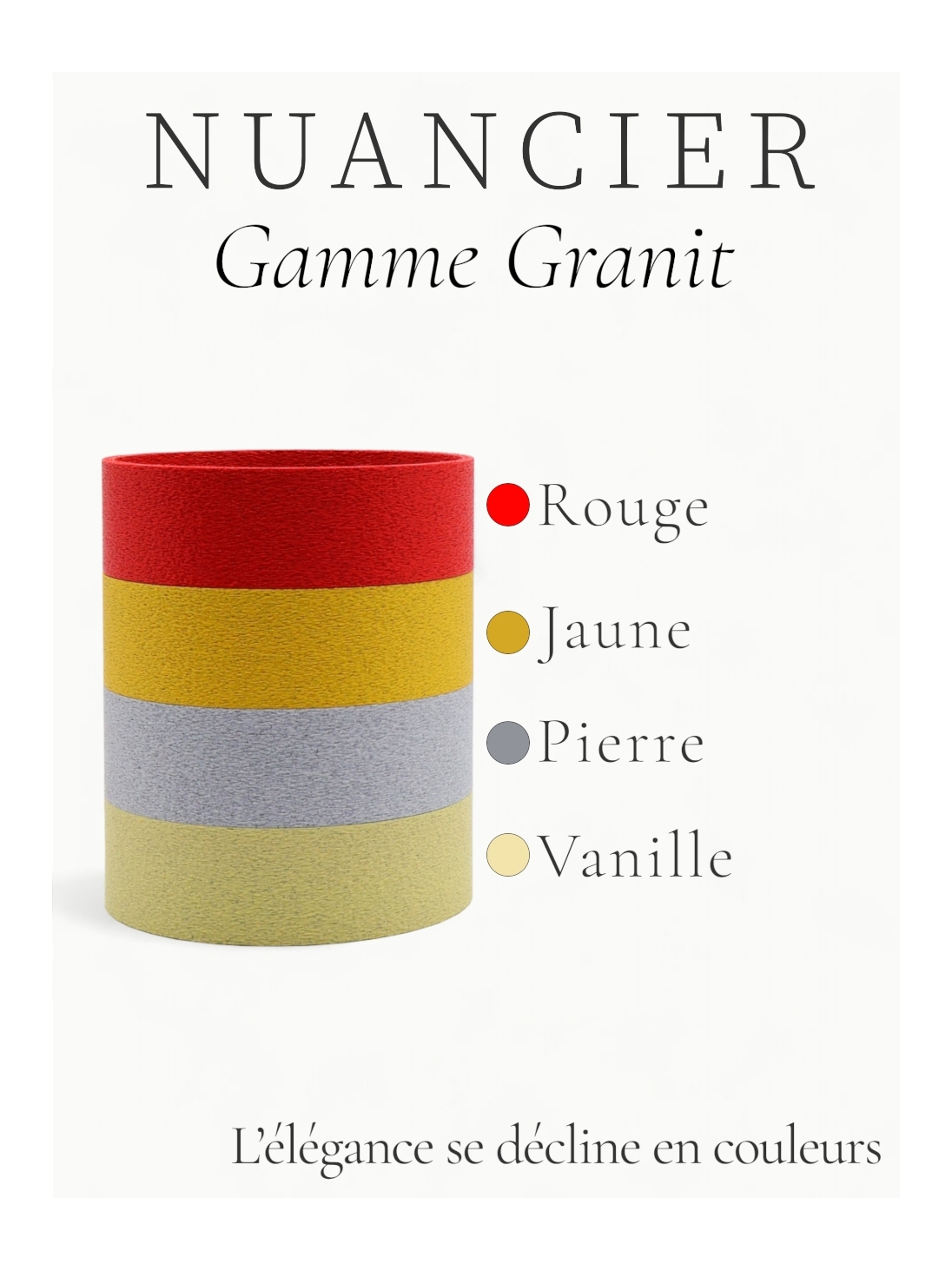 Échantillon GRANIT – Couleur au choix + PLA coquilles Saint-Jacques