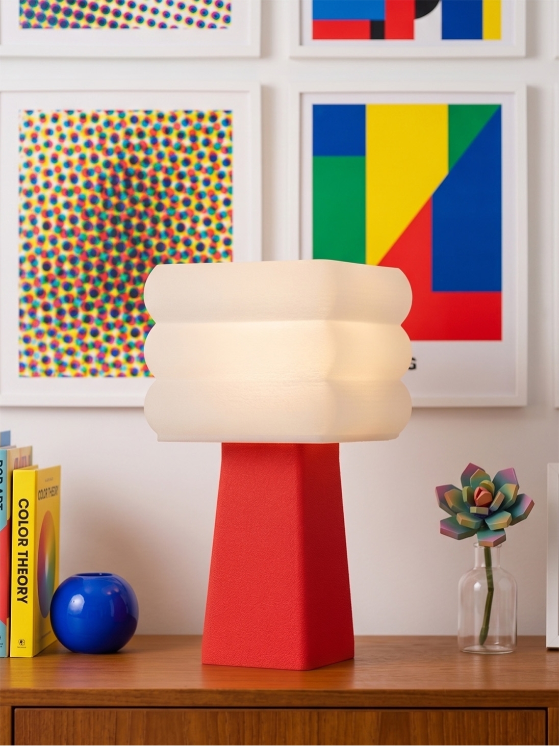 Isabelle – Lampe à poser pop rouge, médium