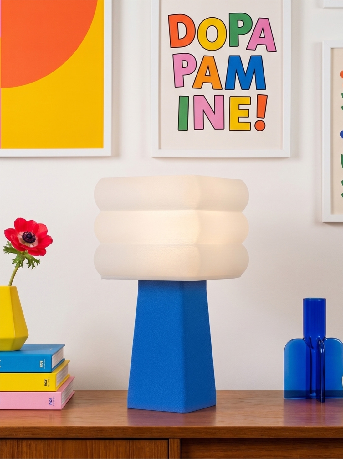 Isabelle – Lampe à poser pop bleu, médium