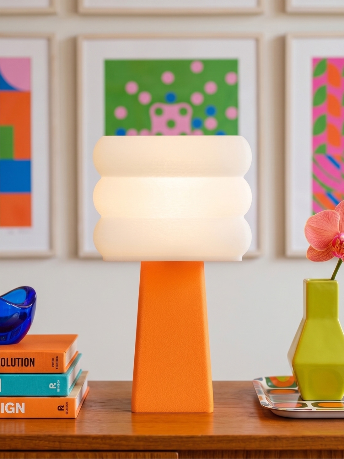 Isabelle – Lampe à poser pop orange, médium