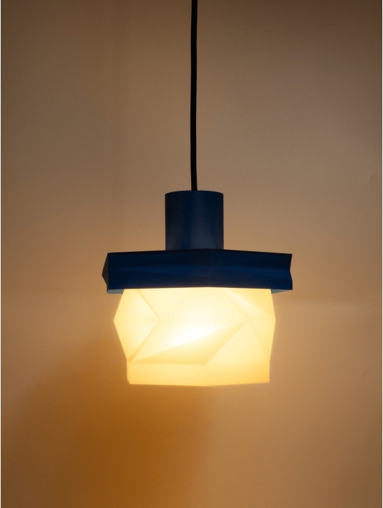 Elise – suspension design pop bleu, médium