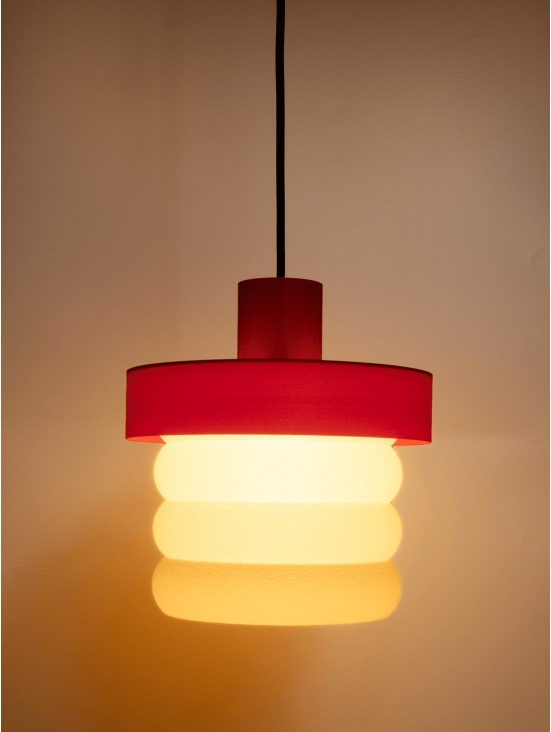 Coralie – suspension design pop rouge, large