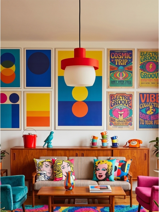 Clemence – suspension design pop rouge, médium