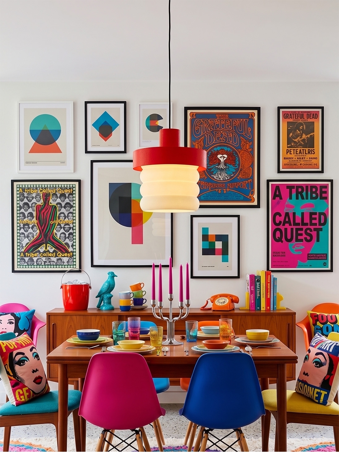Coralie – suspension design pop rouge, large Coralie – suspension design pop rouge, large